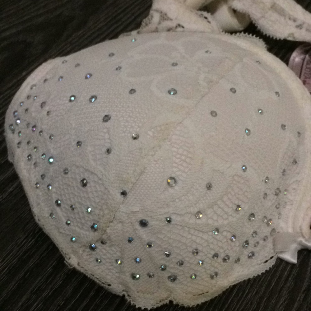 White Rhinestone Bra - Picture 2 of 4